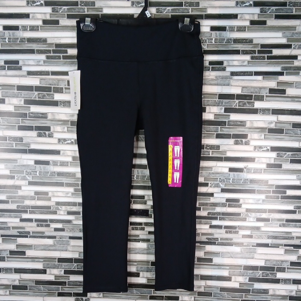 Marika Sport NWT 8-10 M Black High-Waisted Leggings Yoga Pants Gym Wear